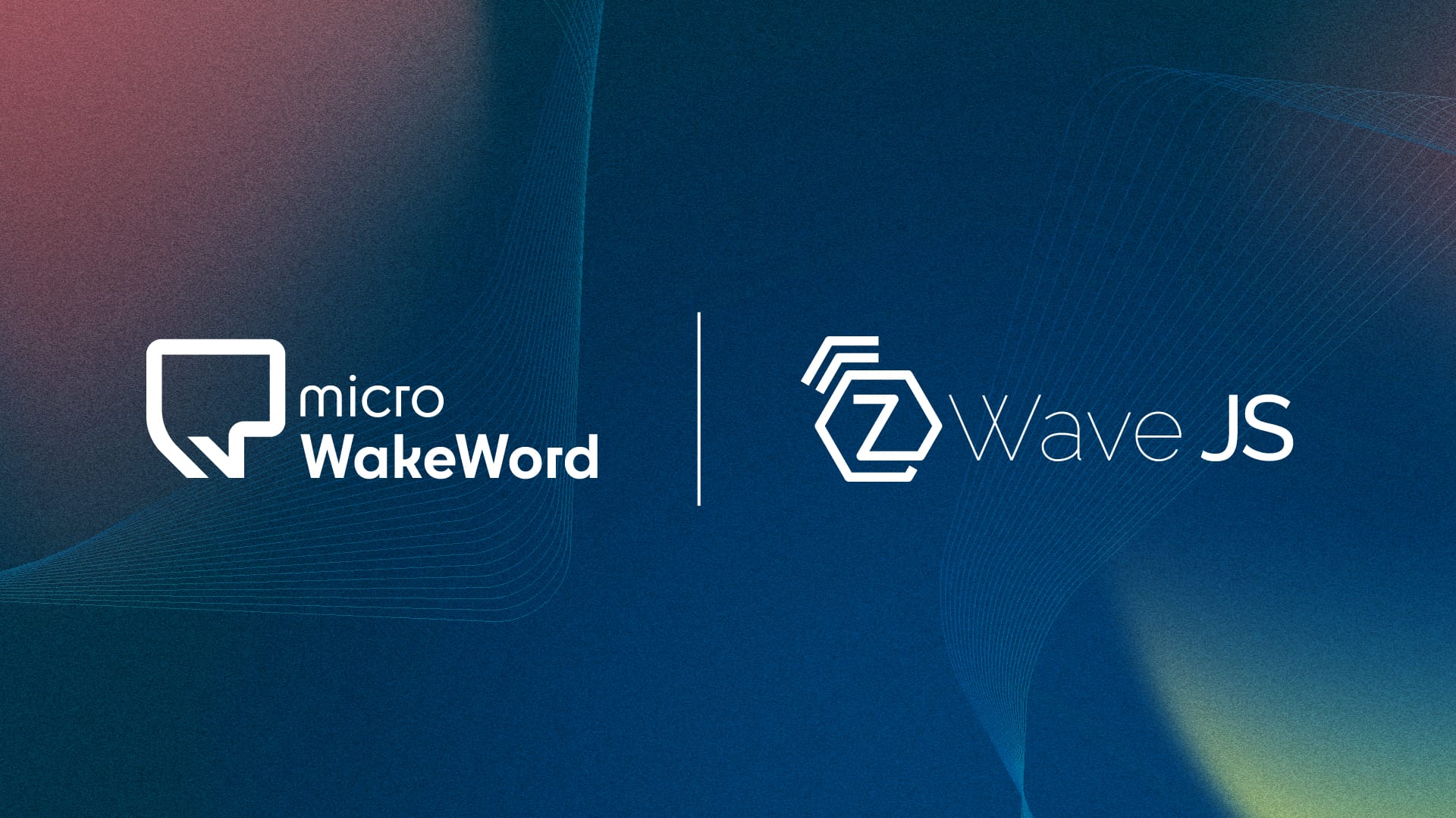 The microWakeWorld and Z-Wave JS logos on a blue swirly background.